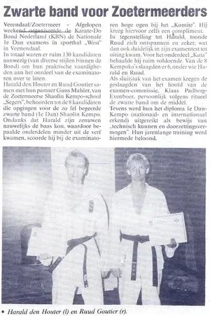 Streekblad voor Midden Zuid-Holland, 11 maart 1987 — Zwarte band voor Zoetermeerders