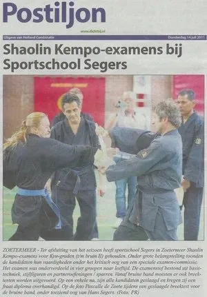 De Postiljon, 14 juli 2011 — Shaolin Kempo examens bij Sportschool Segers
