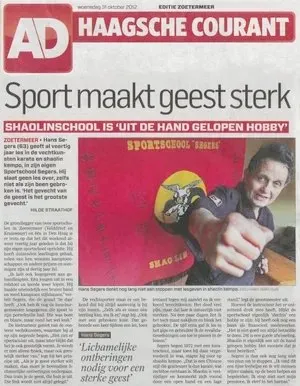 AD Haagsche Courant, 31 oktober 2012 — Sport maakt geest sterk